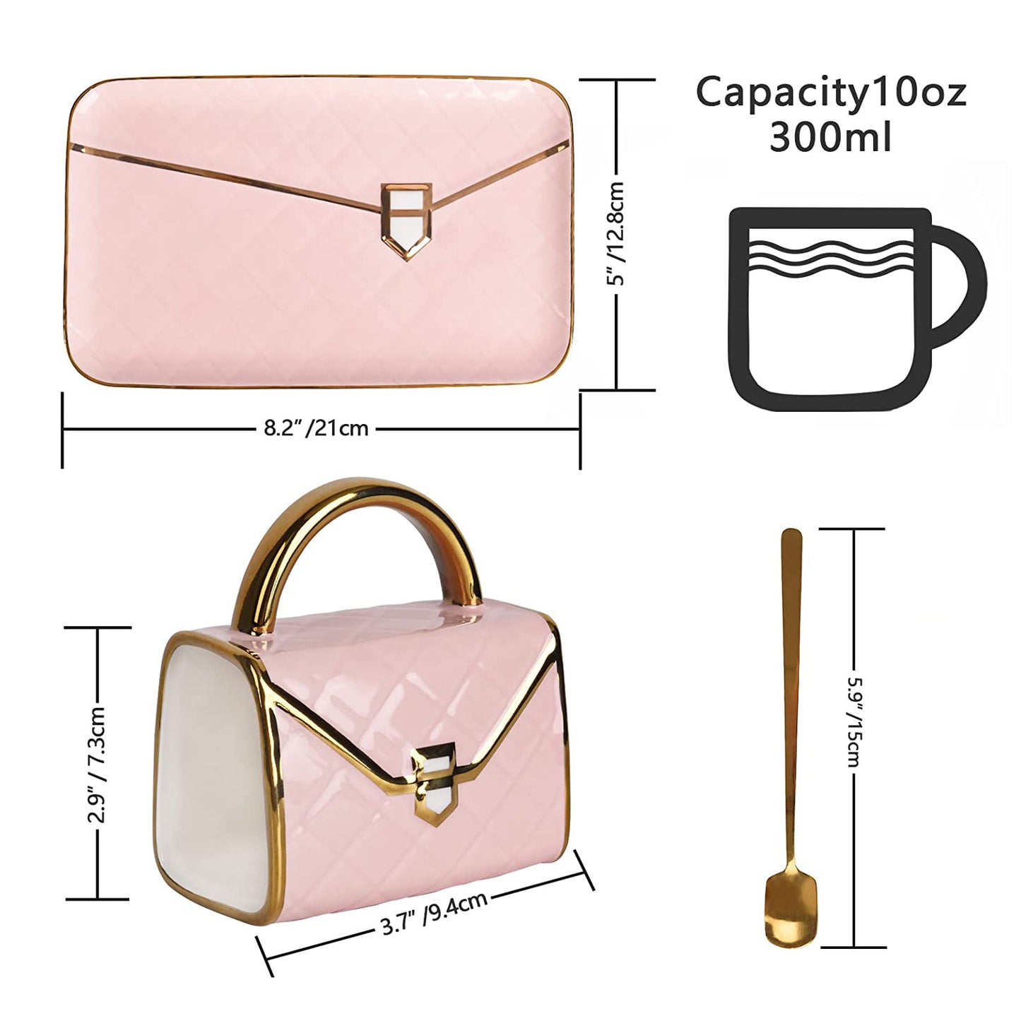 Luxury Ceramic Bag-Shaped Mug Set