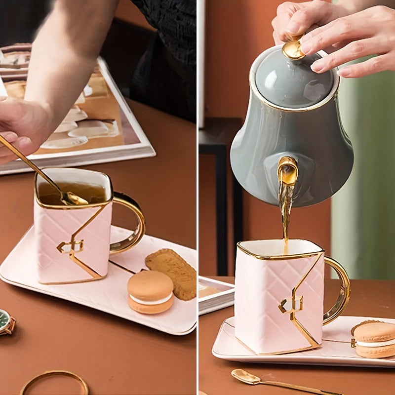 Luxury Ceramic Bag-Shaped Mug Set