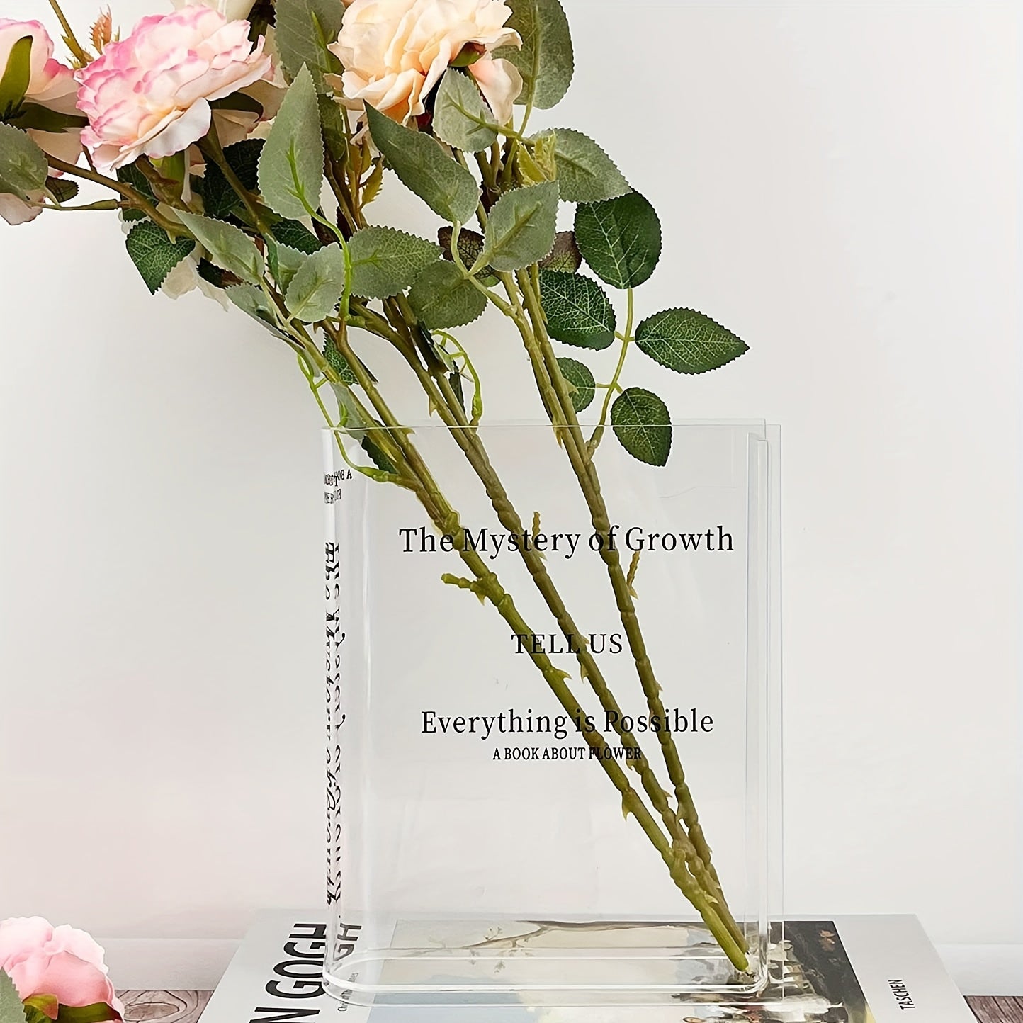 Clear Acrylic Book-Shaped Flower Vase