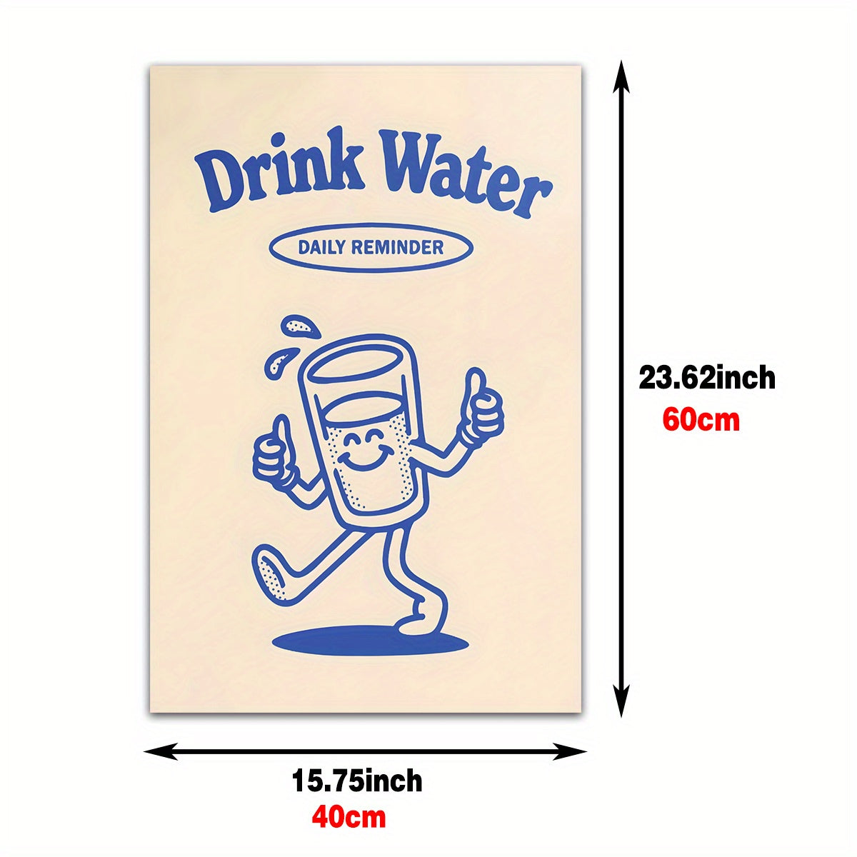 Retro Cartoon 'Drink Water' Canvas Art Print for Esthetician Rooms