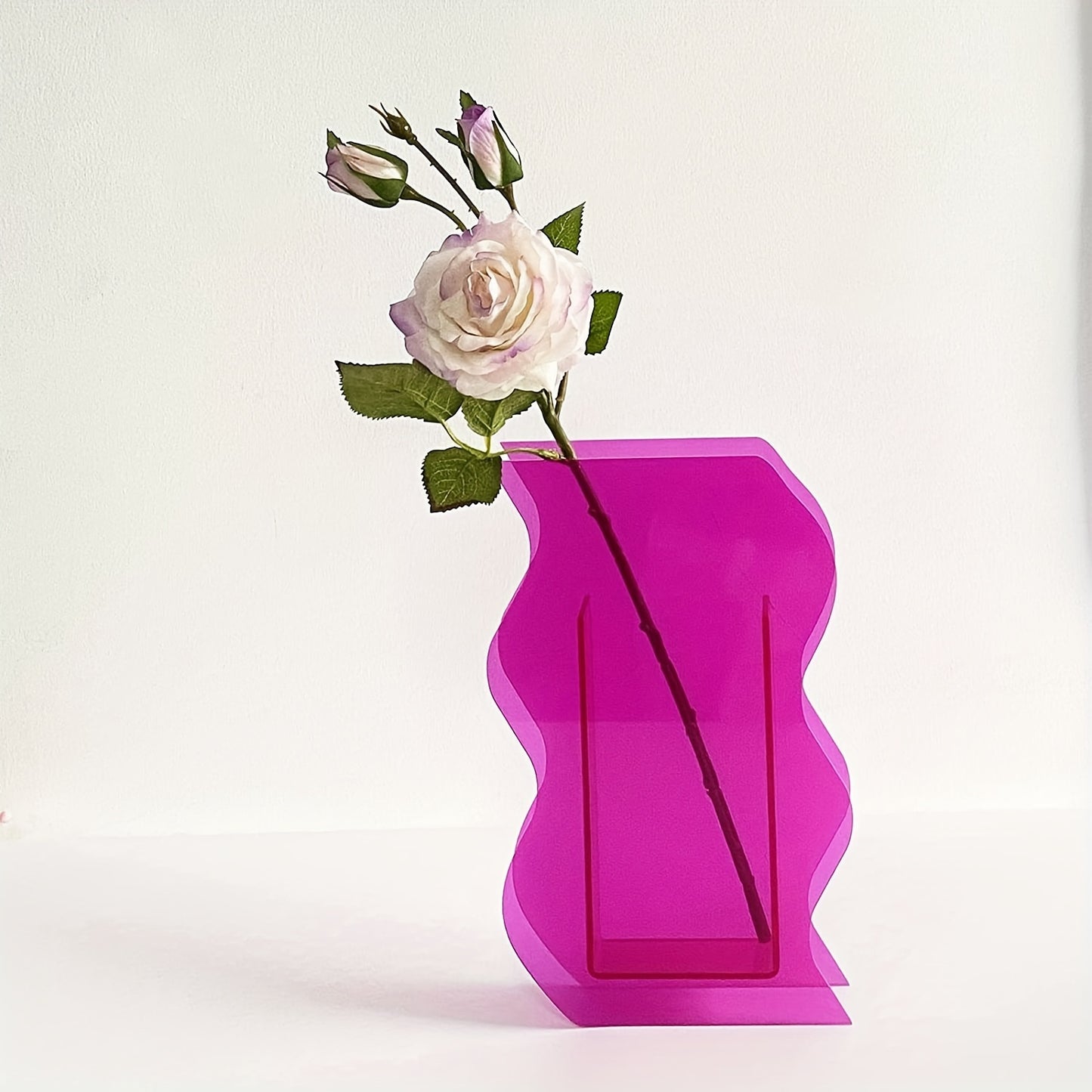 Pink Wavy Acrylic Vase for Esthetician Rooms