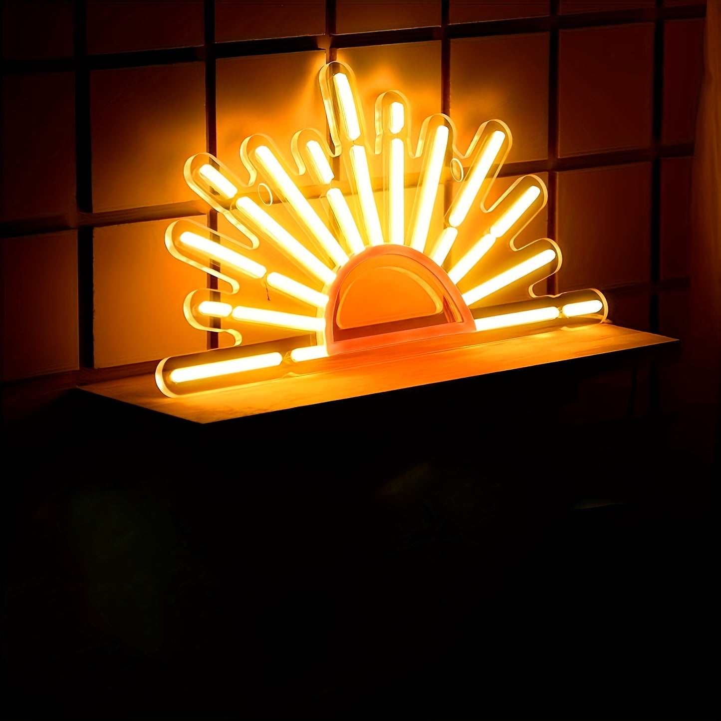 Orange Sunrise Sunset Neon Sign