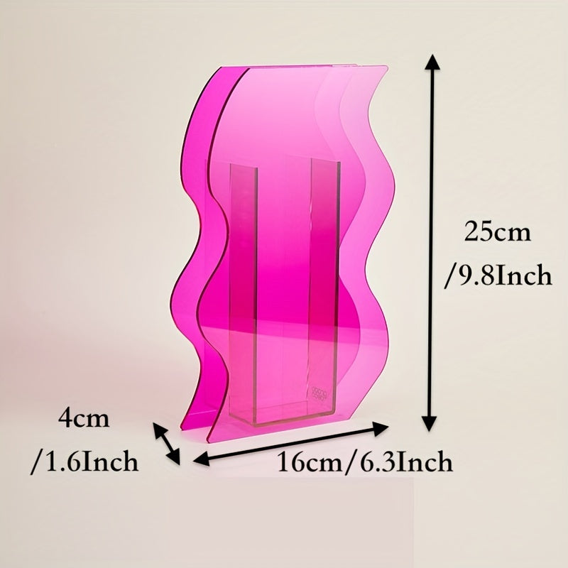 Pink Wavy Acrylic Vase for Esthetician Rooms