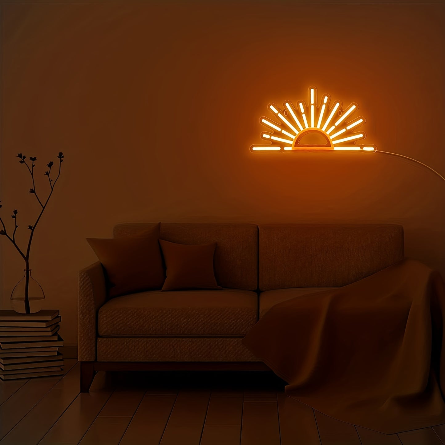 Orange Sunrise Sunset Neon Sign