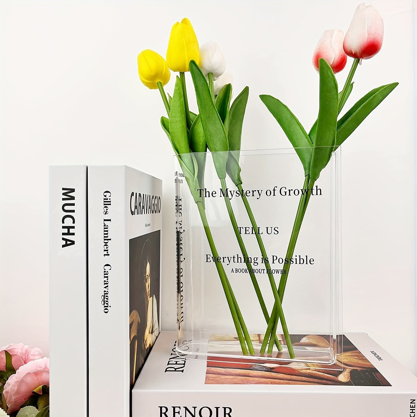 Clear Acrylic Book-Shaped Flower Vase