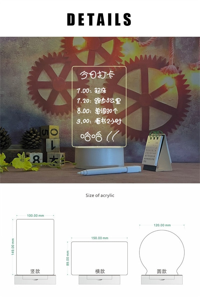 Luminous Acrylic Message Display