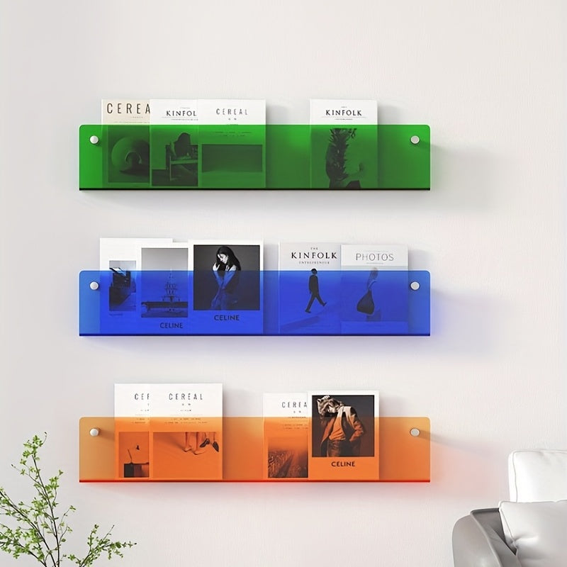 Acrylic Wall-Mounted Magazine Rack